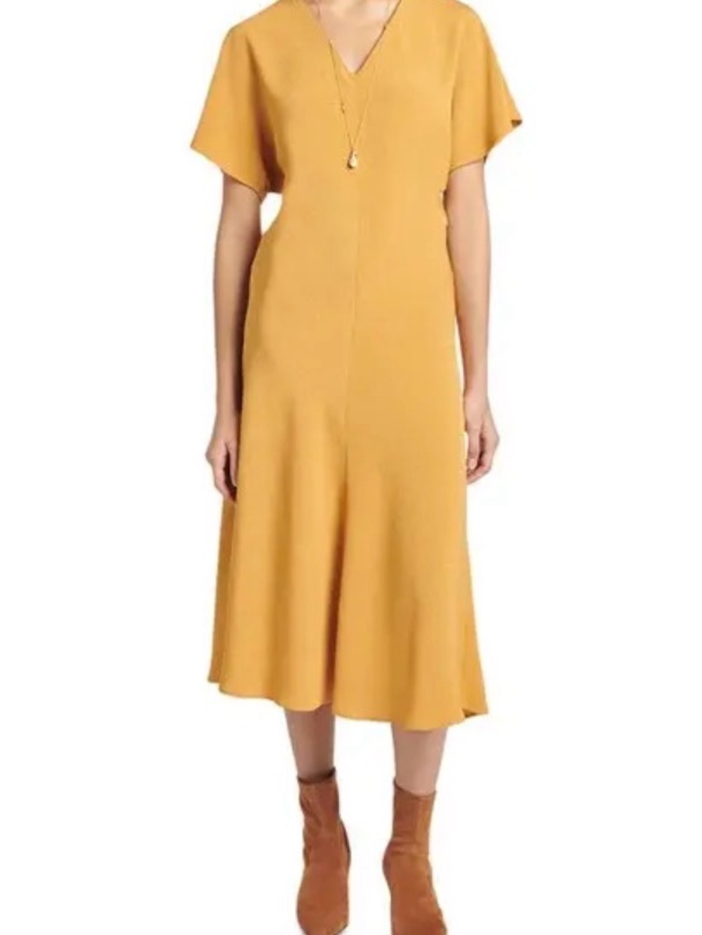 Vanessa Bruno Safran Midi Dress Size Size 0 FR 34 Parisian Boho Chic